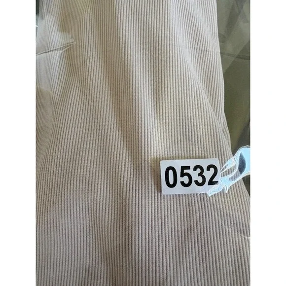 Forever 21 Women Size Small Ribbed Long Sleeve Top Beige Ruched Side Mock Neck - Picture 15 of 15